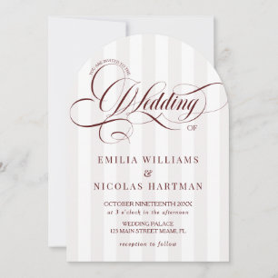 Convite de casamento listrado de Borgonha