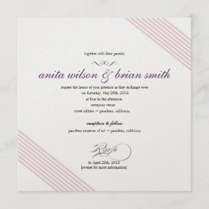Convite de Casamento Listras Diagonais Moderno