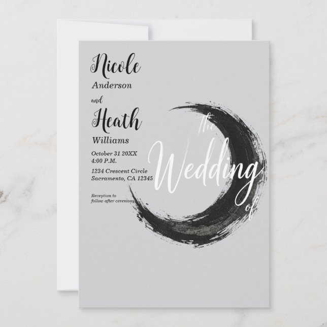 Convite de Casamento Lua Crescente Mínima (Frente)