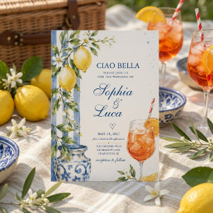 Convite de Casamento Luxo Ciao Bella Italiano Limã