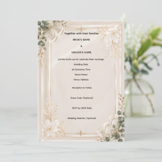 Convite de Casamento Luxo Dourado Champanhe em Acr