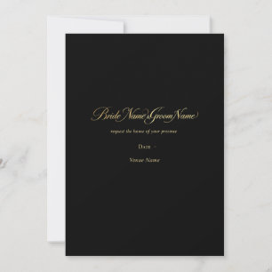 Convite de Casamento Luxo Dourado Preto & Dourad