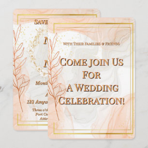 Convite de Casamento Luxo em Ouro