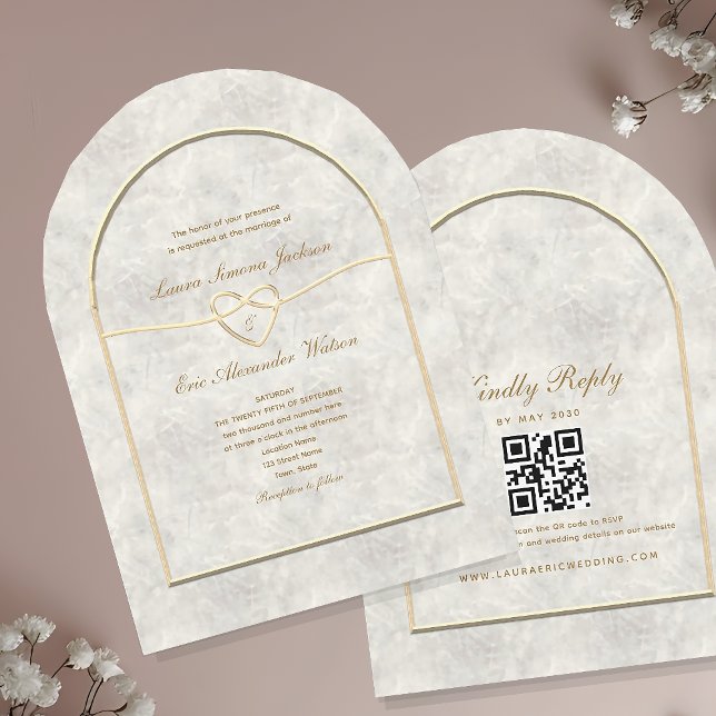 Convite de Casamento Luxo em Ouro com Código QR (Criador carregado)