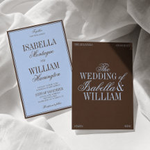 Convite de Casamento Luxuoso Azul e Marrom Dinheir