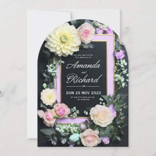 Convite De Casamento Luxuoso Com Floral Elegante