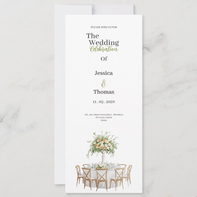convite de casamento luxuoso dourado branco (Frente)