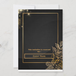 Convite de Casamento Luxuoso Dourado Editável Mode