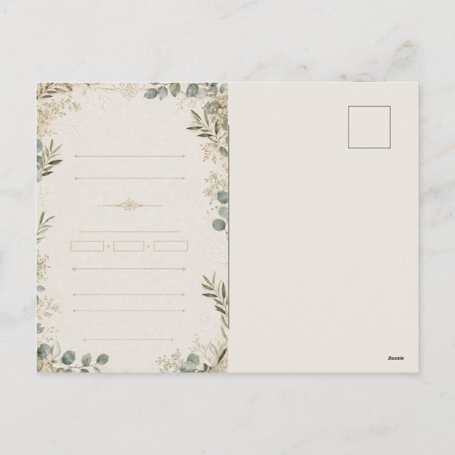 Convite de Casamento Luxuoso – estilo Marfim Minim (Verso)