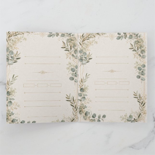 Convite de Casamento Luxuoso – estilo Marfim Minim (Interior)