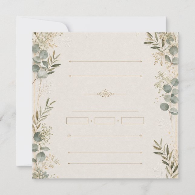 Convite de Casamento Luxuoso – estilo Marfim Minim (Frente)