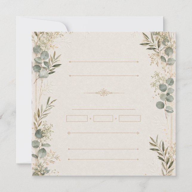 Convite de Casamento Luxuoso – estilo Marfim Minim (Frente)