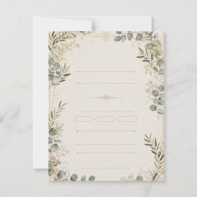 Convite de Casamento Luxuoso – estilo Marfim Minim (Frente)