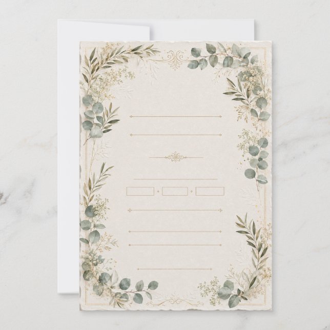 Convite de Casamento Luxuoso – estilo Marfim Minim (Frente)