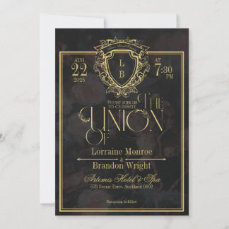 Convite de Casamento Luxuoso Gótico Romântico