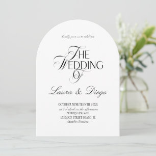 Convite de Casamento Luxuoso Preto e Branco