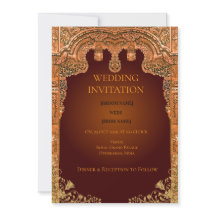 Convite de Casamento Luxuoso Vermelho e Dourado