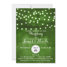 Convite de Casamento Luzes de Corda da Floresta Ve
