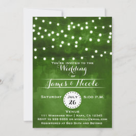 Convite de Casamento Luzes de Corda da Floresta Ve