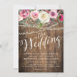 CONVITE DE CASAMENTO| Luzes Florais De Madeira Rús