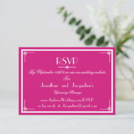 Convite de Casamento Magenta Simples Nomes em Letr