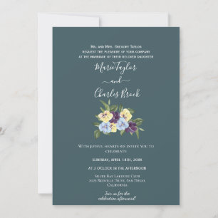 Convite de Casamento Magnólia Azul