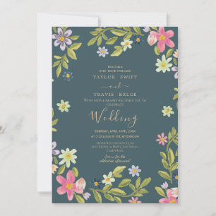 Convite de Casamento Magnólia Azul