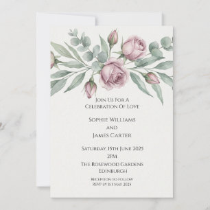 Convite de Casamento Magnólia Rosa
