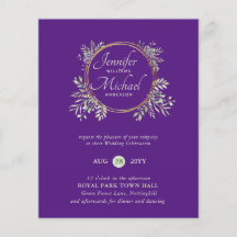 Convite de Casamento Mais Barato com Coroa de Folh