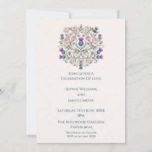 Convite de Casamento Mandala Floral Roxo