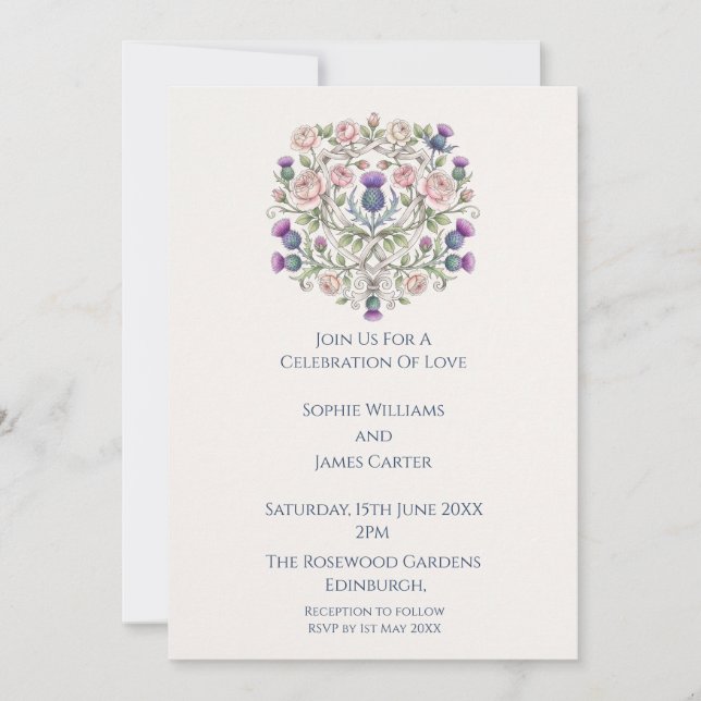 Convite de Casamento Mandala Floral Roxo (Frente)