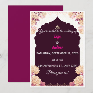 Convite de Casamento Mandala Floral Tradicional