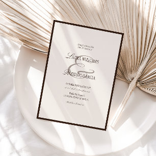 Convite de Casamento Marfim Espresso Old Money