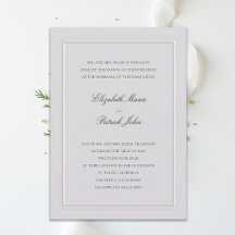 Convite de Casamento Marfim Moderno Clássico Elega