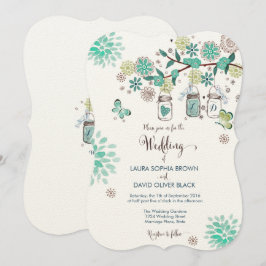 Convite de Casamento Mason Jars | Convite de Casam