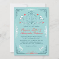 Convite de Casamento Medieval Vintage Vitoriano