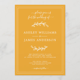 Convite de Casamento Mellow Yellow Elegante