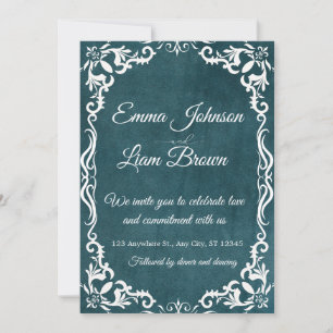 Convite de Casamento Mexicano Talavera Azul Teal P