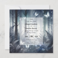 Convite de Casamento Midnight Magic e Moonlit Wing