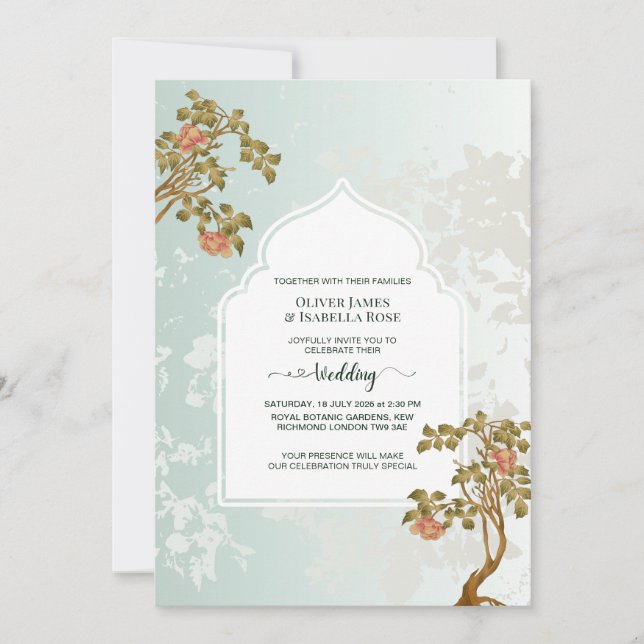 Convite de Casamento Minimal Elegância | Perolado (Frente)