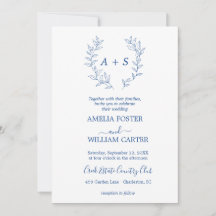 Convite de Casamento Minimal Leaf | Monograma Form