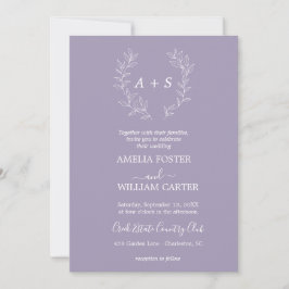 Convite de Casamento Minimal Leaf | Monograma Form
