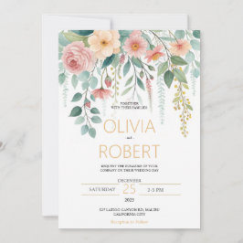 Convite de Casamento Minimalismo e Flores