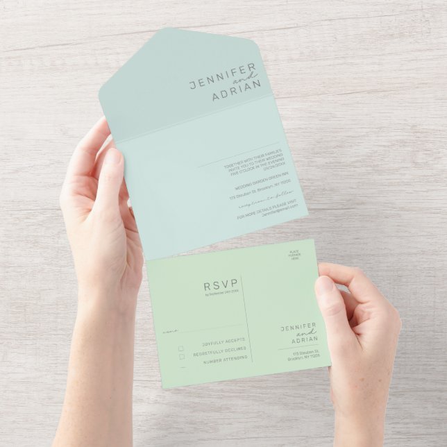 Convite de Casamento Minimalista (Aba destacável)