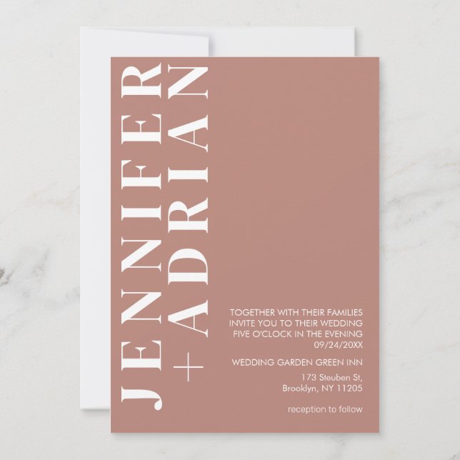 Convite de Casamento Minimalista (Verso)