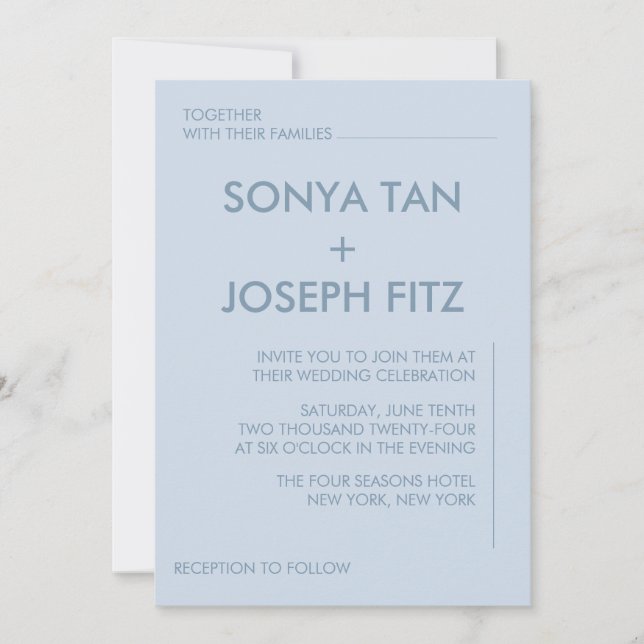 Convite de Casamento Minimalista (Frente)