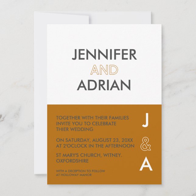 Convite de Casamento Minimalista (Verso)