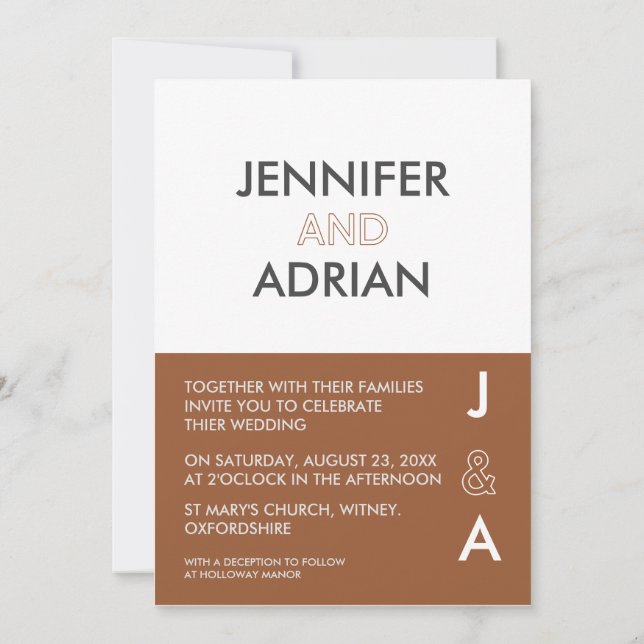 Convite de Casamento Minimalista (Verso)