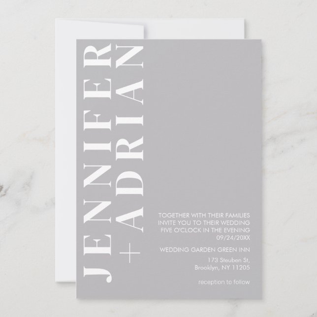 Convite de Casamento Minimalista (Verso)