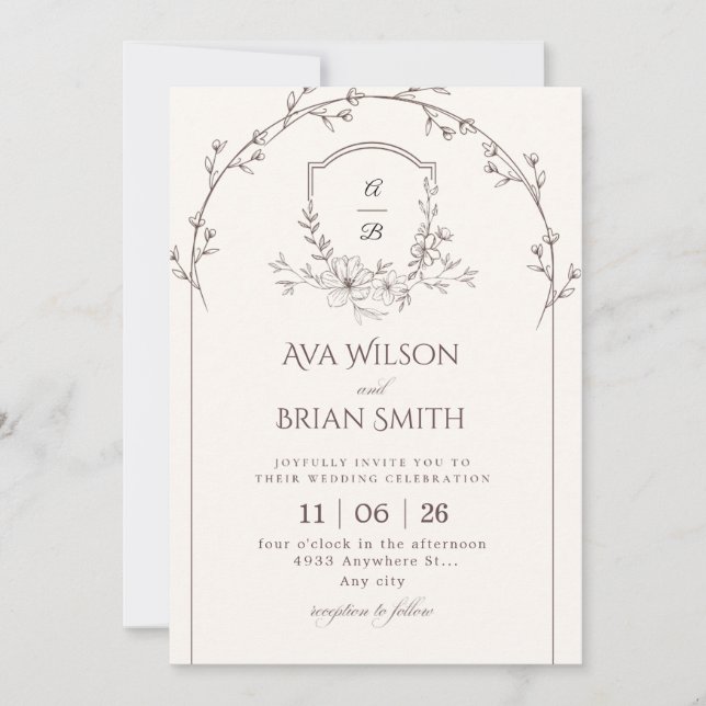 Convite de Casamento Minimalista (Frente)